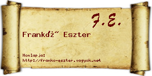 Frankó Eszter névjegykártya